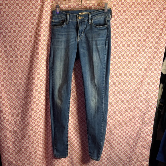 Levi’s 710 Super Skinny Jeans Blue Size 28 Women’s Mid Rise Stretch Denim - Picture 1 of 4